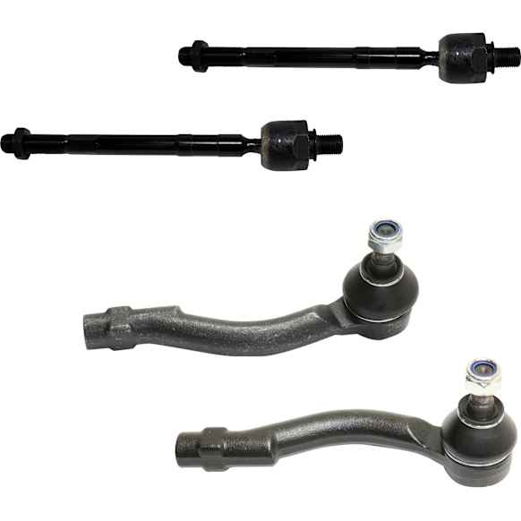 Front, Driver and Passenger Side, Inner and Outer Tie Rod Ends