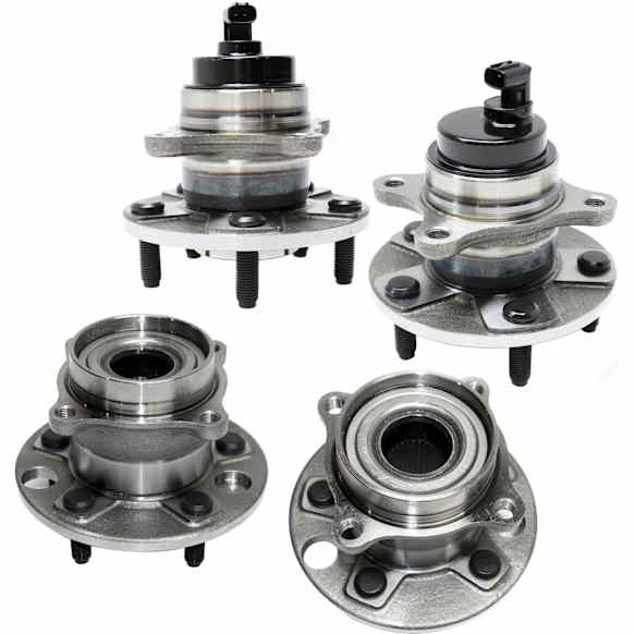Front and Rear, Driver and Passenger Side Wheel Hub, 5 Lugs, With Bearing, 4.3L, 8Cyl