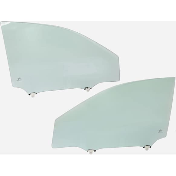 Front, Driver and Passenger Side Door Glasses, Green Tint, Replaces NAGS No. FD24166 GTYN, FD24167 GTYN