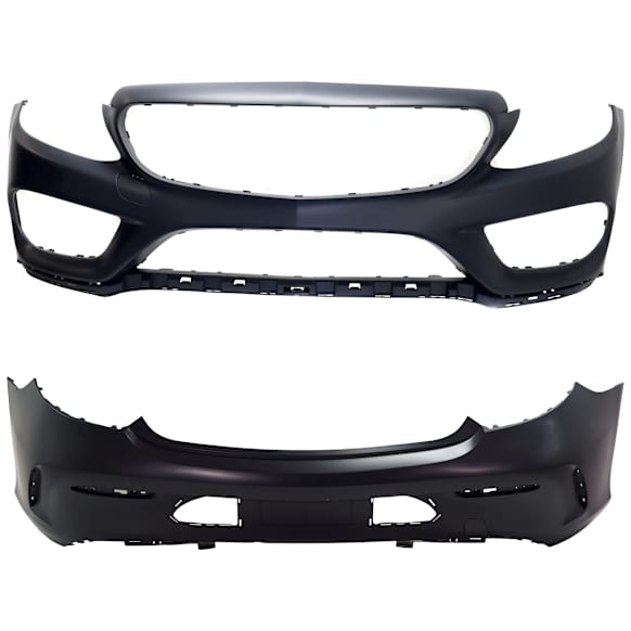 Front and Rear Primed Bumper Cover