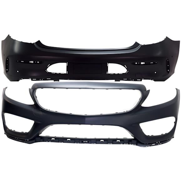 Front and Rear Primed Bumper Cover