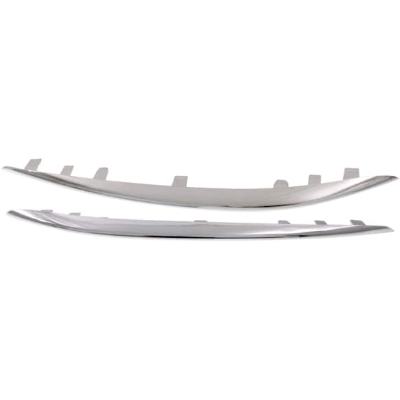 Front, Driver and Passenger Side, Upper Bumper Trims, Chrome, For Models Without AMG Styling Package