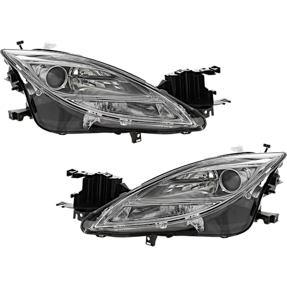 Driver and Passenger Side Halogen Headlight, Without bulb(s), OE Replacement, CAPA Certified