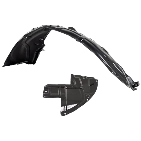 Front, Driver and Passenger Side, Front Lower Section Fender Liner, Guard Extension, Without Insulation Foam