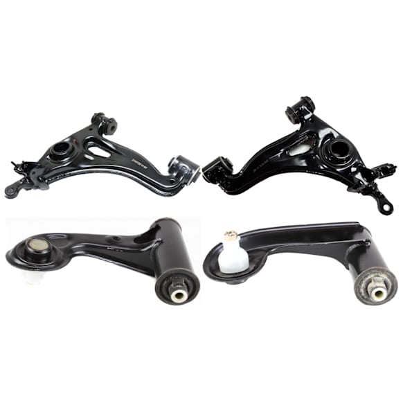 Front, Driver and Passenger Side, Upper and Lower Control Arm