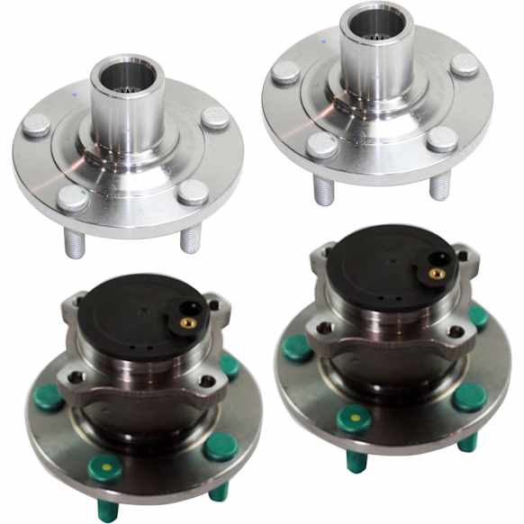 Front and Rear, Driver and Passenger Side Wheel Hub, 5 Lugs, Without Bearing