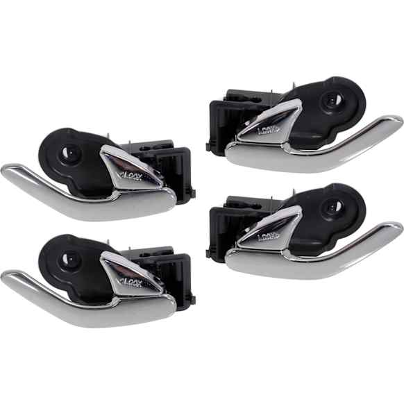 2001-2006 Mazda Tribute - Front and Rear, Driver and Passenger Side Interior Door Handles, Chrome, With door lock button