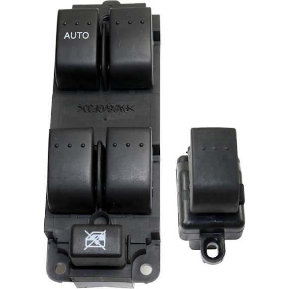 Front, Driver and Passenger Side Window Switches, Black, 5-Button