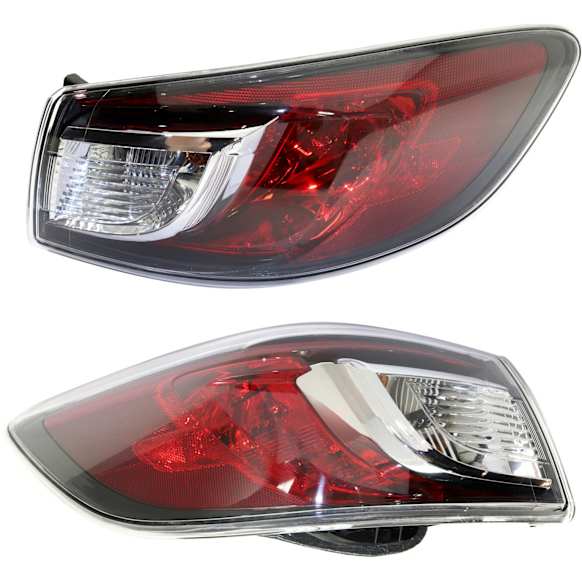 Driver and Passenger Side, Outer Halogen Tail Light, With bulb(s), OE Replacement, Sedan, CAPA Certified