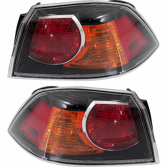 Driver and Passenger Side, Outer Tail Lights, with Bulbs, Halogen, Mounts on Rear Body