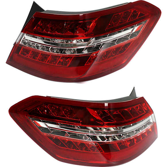 Driver and Passenger Side, Outer Tail Lights, with Bulb, LED, Sedan, Mounts On Body