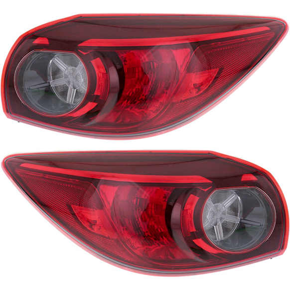 Driver and Passenger Side, Outer Halogen Tail Light, With bulb(s), OE Replacement