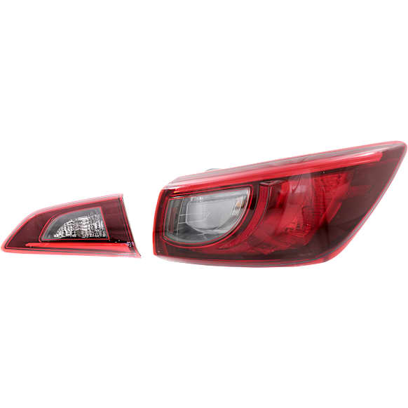 Passenger Side, Inner and Outer Halogen Tail Light, With bulb(s), OE Replacement