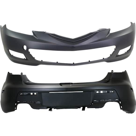 2008 Mazda 3 - Front and Rear Primed Bumper Cover,  Non-Turbo Models, Hatchback