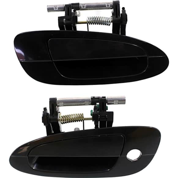 2002-2006 Nissan Altima - Front, Driver and Passenger Side Exterior Door Handles, Smooth Black, Driver Side - With Key Hole; Passenger Side - Without Key Hole