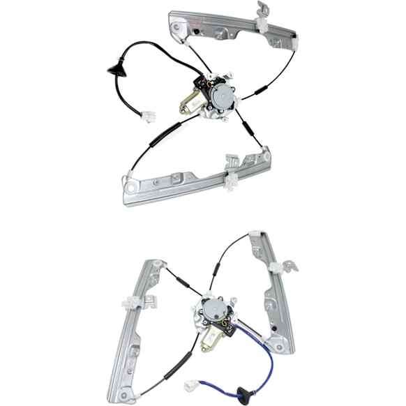 Front, Driver and Passenger Side Power Window Regulator, With Motor