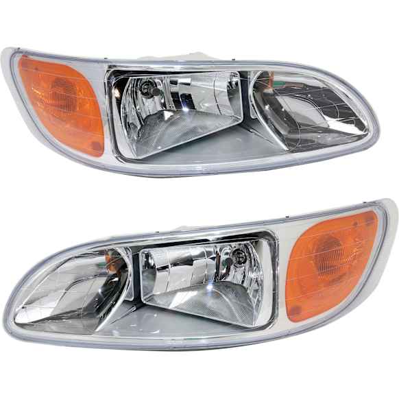 Driver and Passenger Side Halogen Headlight, With bulb(s), OE Replacement