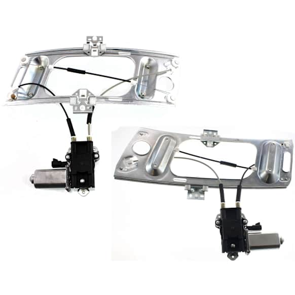 Coupe Front, Driver and Passenger Side Power Window Regulator, With Motor