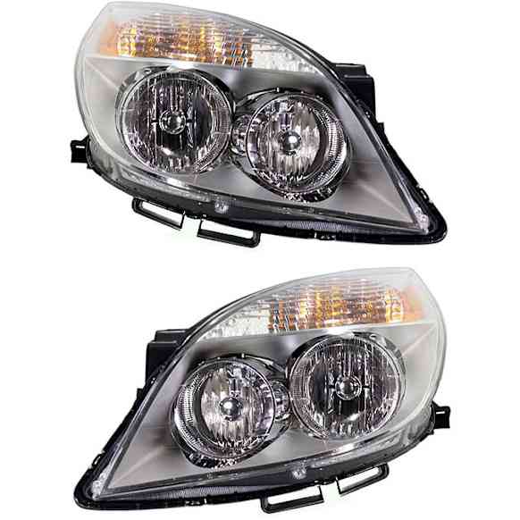 2007 Saturn Aura - Driver and Passenger Side Halogen Headlight, With bulb(s), Production Date Up To April 11 2007, OE Replacement