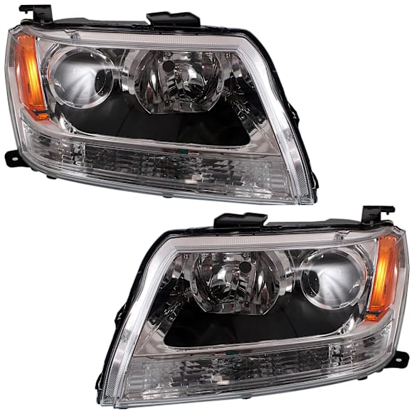 Driver and Passenger Side Halogen Headlight, Without bulb(s), OE Replacement