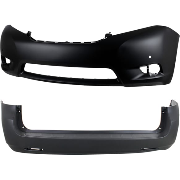 Front and Rear Primed Bumper Cover