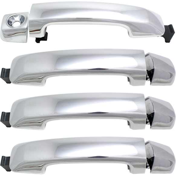 2020 Toyota Tundra - Front and Rear, Driver and Passenger Side Chrome Exterior Door Handle, Driver Side - With Key Hole; Passenger Side - Without Key Hole