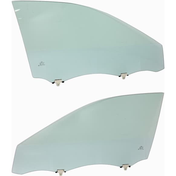 Front, Driver and Passenger Side Door Glasses, Green Tint, Replaces NAGS No. FD26496 GTYN, FD26497 GTYN