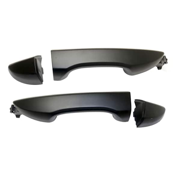 Rear, Driver and Passenger Side Smooth Black Exterior Door Handle, Without Key Hole