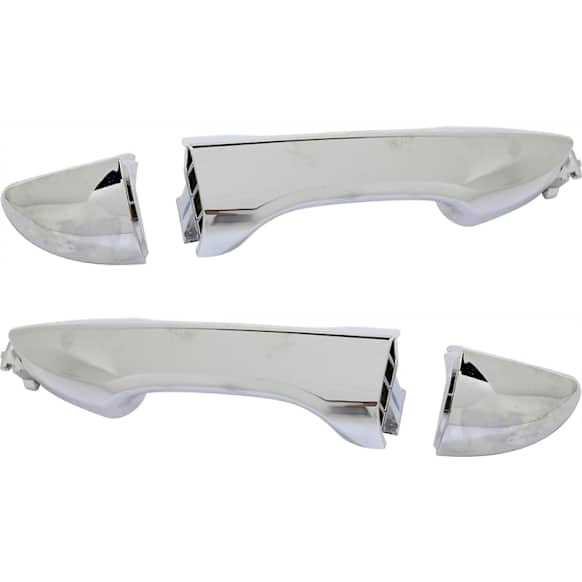 Rear, Driver and Passenger Side Exterior Door Handles, Chrome, without Key Hole