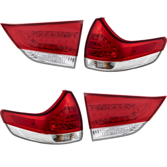 Driver and Passenger Side, Inner and Outer Halogen Tail Light, With bulb(s), OE Replacement