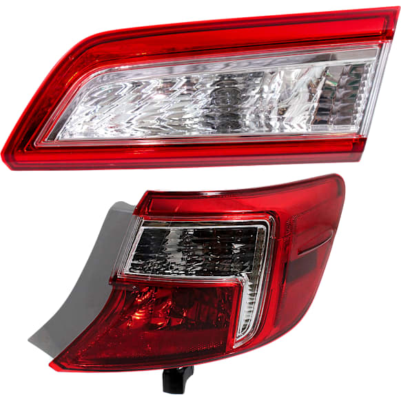 Passenger Side, Inner and Outer Halogen/LED Combo Tail Light, With bulb(s), OE Replacement