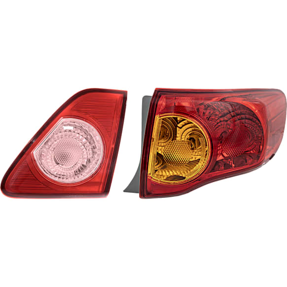 2009-2010 Toyota Corolla - Passenger Side, Inner and Outer Tail Lights, With bulbs, North America Built Vehicle