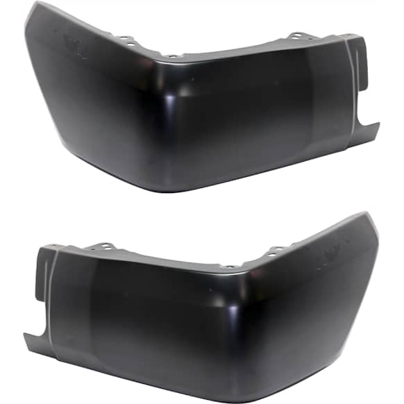 Rear, Driver and Passenger Side Bumper End, Textured Steel
