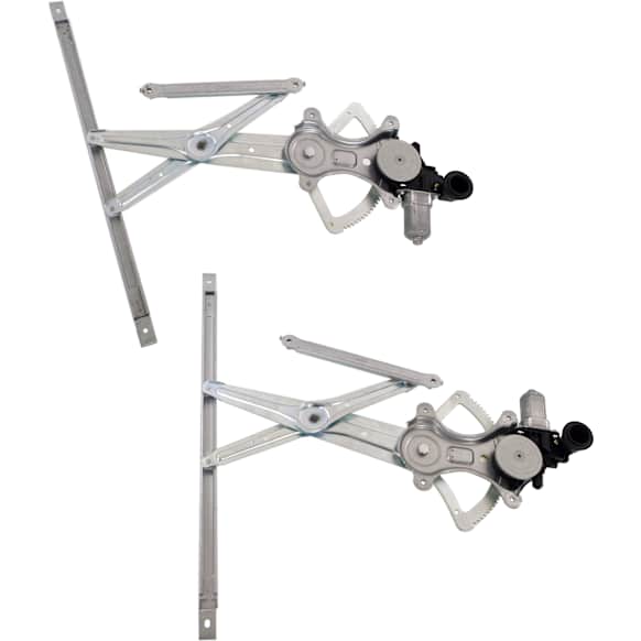 Front, Driver and Passenger Side Power Window Regulator, With Motor