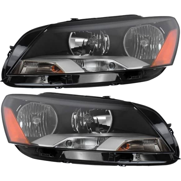 Driver and Passenger Side Headlights, with Bulbs, Halogen, Production Date From March 21 2011, CAPA Certified