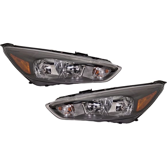Driver and Passenger Side Headlights, with Bulbs, Halogen, with Daytime Running Light, CAPA Certified