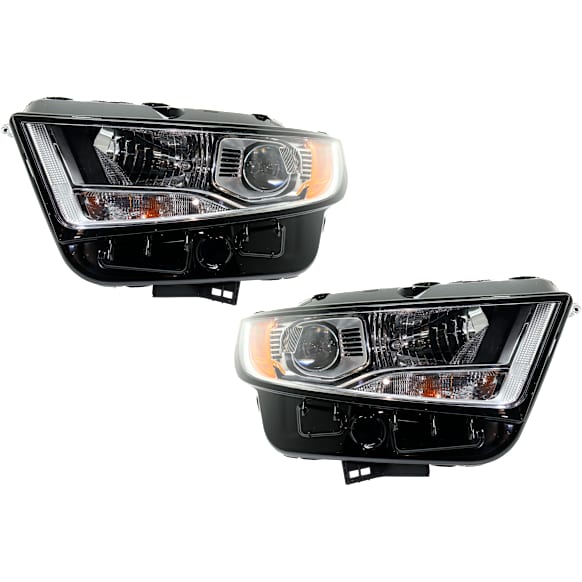 Driver and Passenger Side Headlights, with Bulbs, Halogen, For Models without Sport Appearance Package, CAPA CERTIFIED
