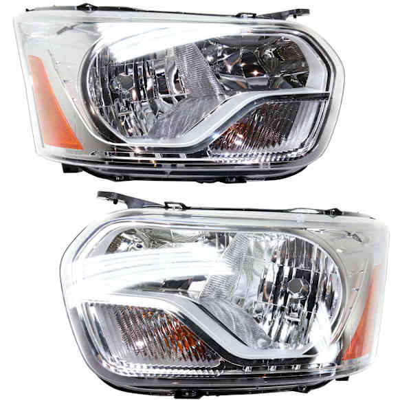Driver and Passenger Side Halogen Headlight, With bulb(s), Production Date From September 2, 2015, without Logo