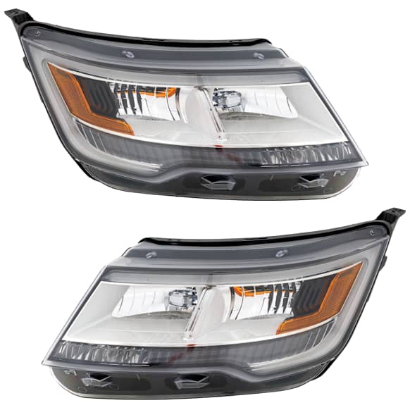Driver and Passenger Side Headlights, without Bulbs, Halogen/LED Combo, Production Date to April 4 2018, with LED Signature Lighting, CAPA Certified