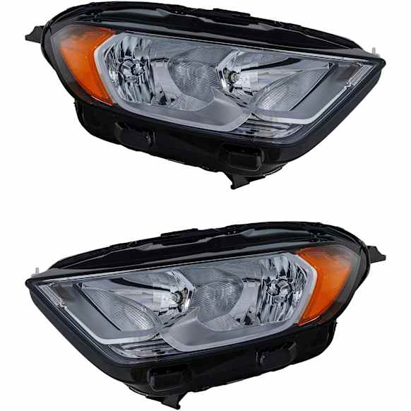 Driver and Passenger Side Headlights, with Bulbs, Halogen, For Models without Daytime Running Light