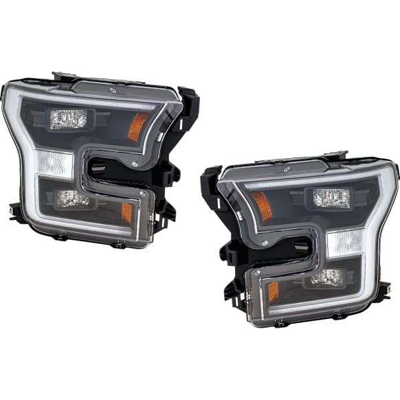 Driver and Passenger Side LED Headlight, Raptor Model, With bulb(s), OE Replacement, CAPA CERTIFIED