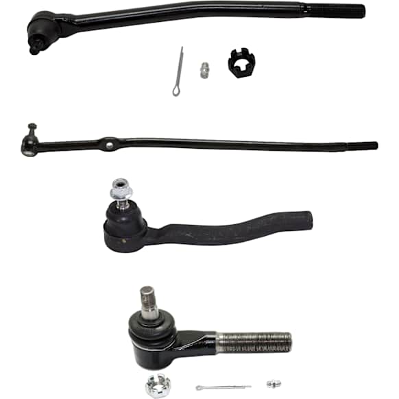 Front, Driver and Passenger Side, Inner and Outer Tie Rod Ends, Single Rear Wheels