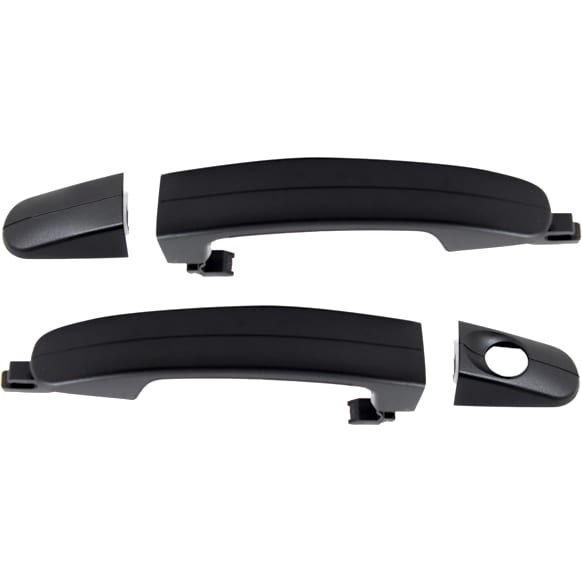 Front, Driver and Passenger Side Exterior Door Handles, Textured Black, Driver Side - With Key Hole; Passenger Side - Without Key Hole