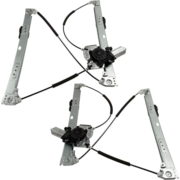 Front, Driver and Passenger Side Window Regulators, Power, For Models With One Touch Open Type