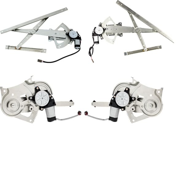 Front and Rear, Driver and Passenger Side Power Window Regulator, With Motor