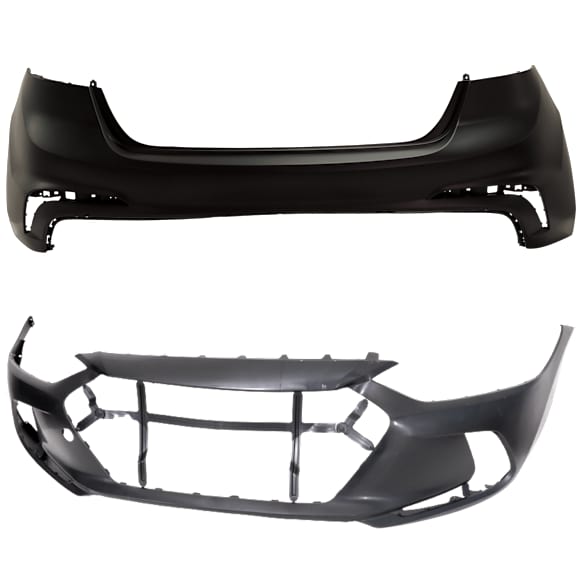 Front and Rear Primed Bumper Cover