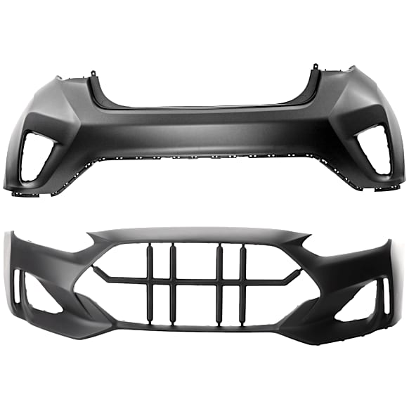 Front and Rear Primed Bumper Cover, CAPA Certified
