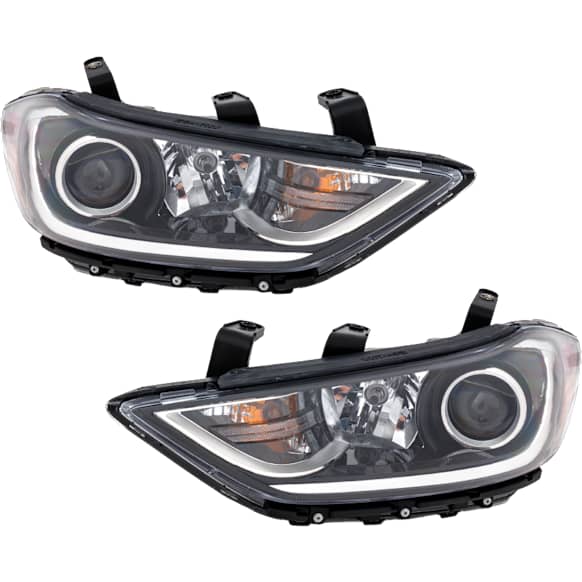 2018 Hyundai Elantra - Driver and Passenger Side Halogen Headlight, With bulb(s), For Korea Built Models, OE Replacement, CAPA Certified