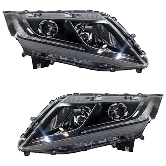 Driver and Passenger Side Headlights, with Bulbs, Halogen, For Models with Daytime Running Light, CAPA CERTIFIED