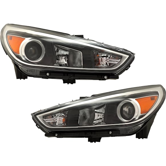 Driver and Passenger Side Halogen Headlight, With bulb(s), OE Replacement, CAPA Certified